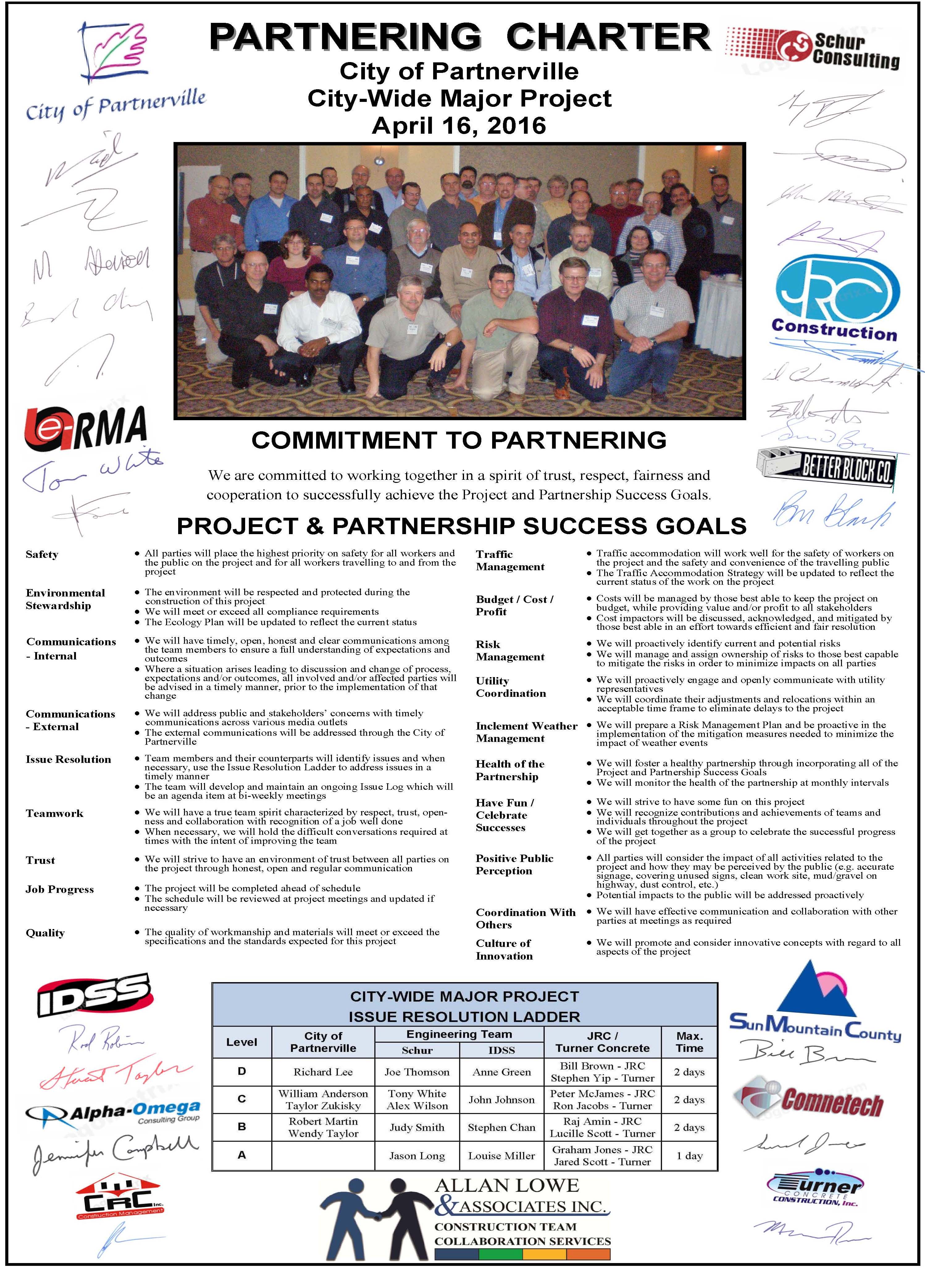 Sample Partnering Charter - City of Partnerville
